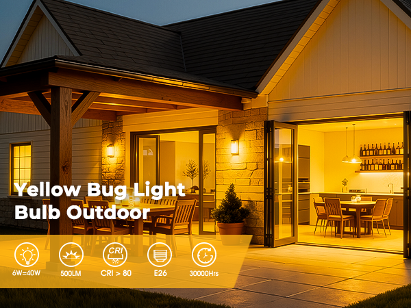 yellow bug light bulb outdoor