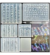 5Pcs 3D Ocean Nail Mold with Sculpture Pen Scraper Used for Nails Art