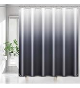 Buganda Shower Curtain, Black Ombre Bath Shower Curtains Sets with 12 Shower Curtain Hooks,Waterp...