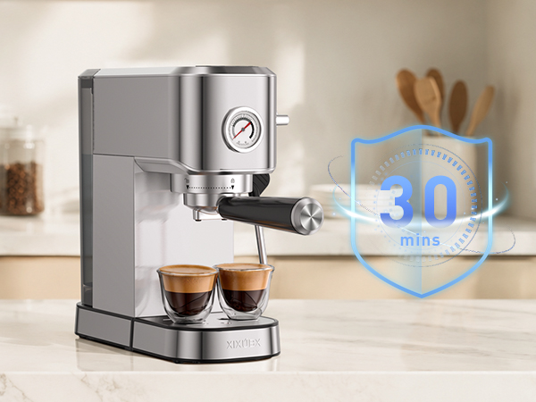 espresso machine auto shut off 30 minutes energy saving safety feature