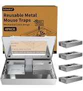 Reusable Metal Mouse Traps 4 Pack – Heavy Duty Humane Mouse Trap, Mechanical Catch Design, Easy S...