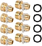 LIULO TOOL Garden Hose Repair Connector with Clamps, Fit for 3/4" or 5/8" Aluminum Garden Hose Fi...