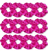 IVARYSS Hot Pink Scrunchies, Premium Velvet Soft Hair Scrunchy, Solid Colors Thick Elastic Bands,...