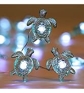 WSgift Sea Turtle Decorative String Lights, 18.7 Ft 40 LED USB Plug-in Silver Copper Wire Beach T...