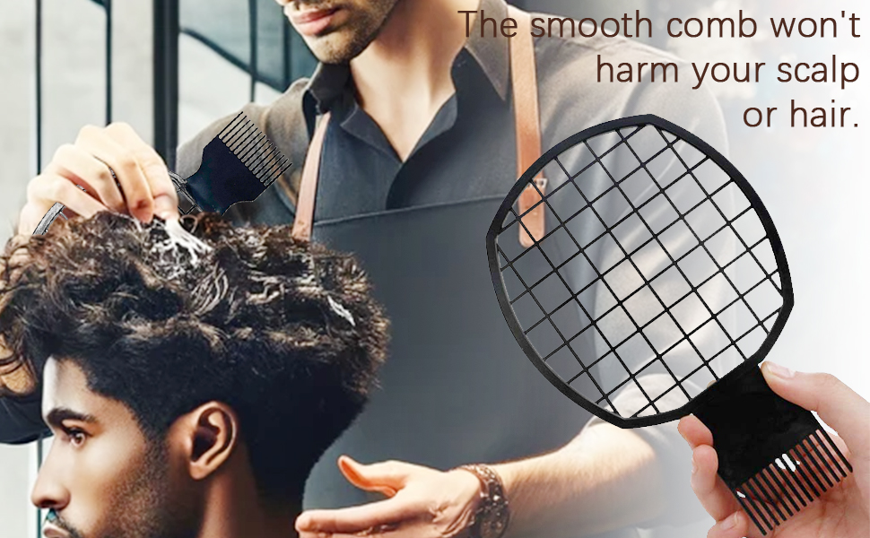 The smooth comb won'tharm your scalpor hair.