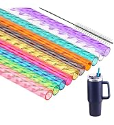 Dakoufish Replacement Swirl Straw for Stanley 40 oz 30 oz Cup,10 Pack12 Inch Reusable Plastic Str...