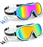 Aegend 2 Pack Swim goggles for Kids 3-15, Anti-Fog Anti-UV Wide Vision Waterproof, No leak Swimmi...