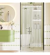 Bathway Shower Stall Curtain Liner, Clear Shower Curtain Liner Plastic 48 x 72 PEVA Waterproof Sh...