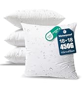 Phantoscope 18 x 18 Pillow Inserts - Pack of 4 Outdoor Water Resistant Throw Pillow Inserts Hypoa...
