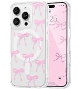 UEEBAI Magnetic for iPhone 16 Pro Max Case, Bow Case Compatible with MagSafe, Wireless Slim Clear...