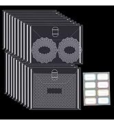 30 Pieces Clear Die & Stamp Plastic Storage Bag, Resealable Large Envelope Pocket for DIY Scrapbo...