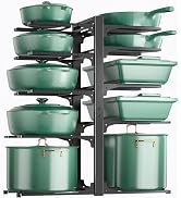 ORDORA 10-Tier Pots and Pans Organizer under Cabinet, Kitchen Cabinet Organizers and Storage, Hea...