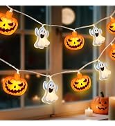 shuangjishan Halloween String Lights Indoor: 4.9 FT 10 LED Pumpkin Ghost Lighted Decorations – 8 ...