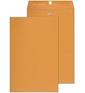 EnDoc 10 x 15 Clasp Envelopes - 100 Pack Brown Kraft Catalog Mailing Gummed Seal Envelope - 28lb ...