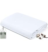 Royale Linens 100% Organic Cotton Twin Flat Sheet Only - Super Soft - Percale Top Sheets - Twin F...