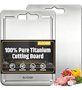 100% Pure Titanium Cutting Boards with Juice Groove, Metal Chopping Boards for kitchen Double-Sid...