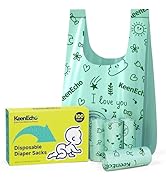 KeenEcho Disposable Diaper Bags with Handles 100 Count (4 Rolls), Leak-Proof Diaper Trash Bags & ...