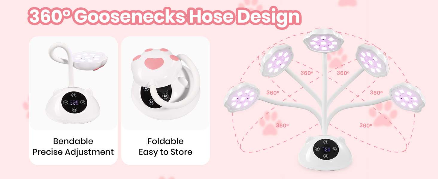 Beetles Gooseneck UV Nail Lamp - Meowgic MilkKitty Mini LED Nail Light