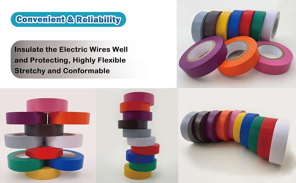 rainbow electricap tape colors