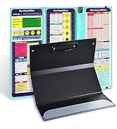 Vuzvuv Nursing Clipboard Foldable, Blue Nurse Pocket Clipboard 3 Layers with Nursing Medical Edit...