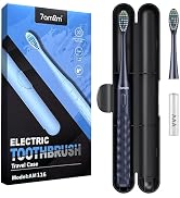 7AM2M Sonic Travel Electric Toothbrush for Adults & Kids, Travel Case&2 Brush Heads, Battery Powe...