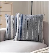 Cethom Boho Throw Pillow Covers 18x18 Inch Set of 2, Farmhouse Decorative Couch Pillow Cases, Nav...