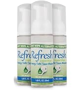 Refresh Liquid Wipe Toilet Paper Foam, Original Formula, 1.69 Fl Oz (3 Pack)