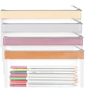 GoClimber 4 Pack Clear Pencil Pouch, Cute Pencil Case, Pencil Bag With Zipper, Teen Portable Penc...