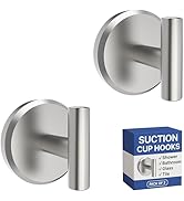 HOME SO Suction Cup Hooks T Shape (2 or 4 Pack) (Brushed Nickel, 2, Count)