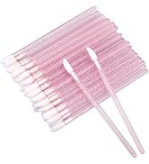 G2Plus 100PCS Glitter Crystal Lip Brush, Disposable Lip Brushes Lip Gloss Applicators Lipstick Gl...