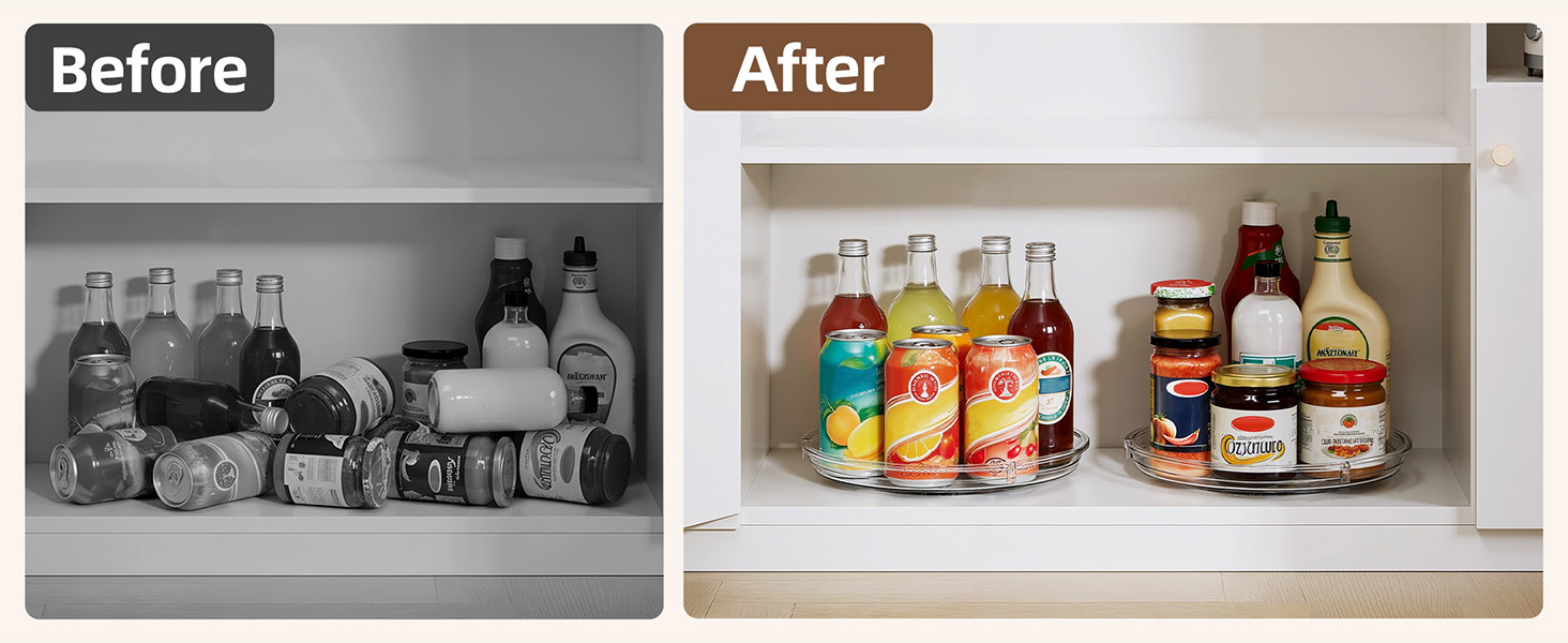 lazy susan organizer for cabinet