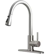 Ufaucet Kitchen Faucets with Pull Down Sprayer, Brushed Nickel High Arc RV Laundry Bar Commercial...