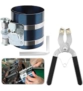 Car Engine Piston Ring Compressor Tool for 60-150mm,Piston Ring Compressor Kit with Piston Ring P...