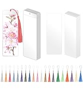 BLISSIQUEE 100 Kraft Paper Blank Bookmarks with 80 Colorful Tassels, White DIY Bulk Bookmark Maki...