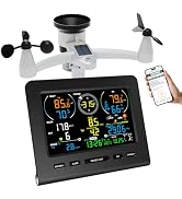 Urageuxy Weather Station, Weather Stations Wireless Indoor Outdoor with 7-in-1 Outdoor Sensor, Sm...