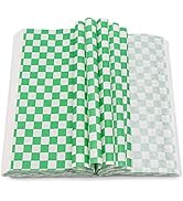 EUSOAR Deli Paper, 11" x 10" Dry Wax Paper 200pcs, Green Wrap Burger Sandwich Liner, Food Basket ...