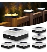 vighep 6 Pack Solar Post Cap Lights Outdoor – 4x4 Fence Post Light with 3 Color Modes, Waterproof...