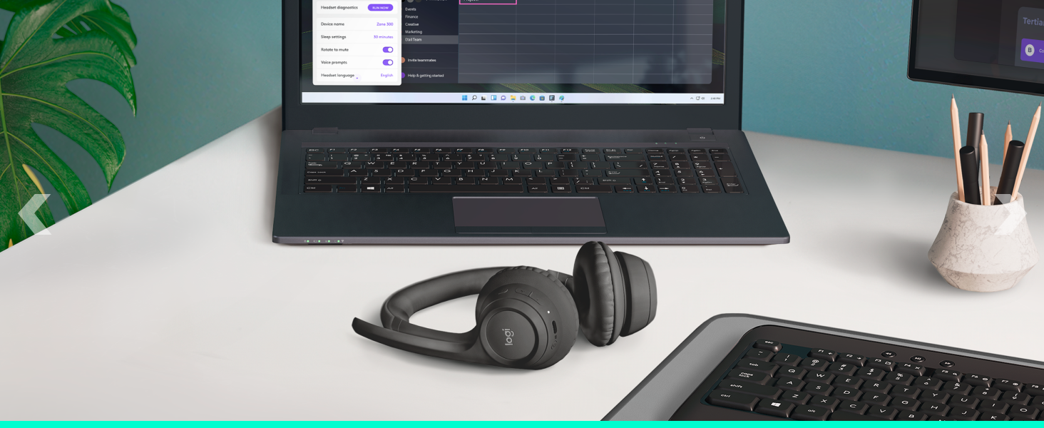 Logitech Zone 300 Wireless Bluetooth Headset With Noise-Canceling Microphone