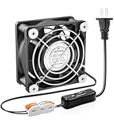 Eakhelb 60mm Fan, EC Brushless Motor Cooling Fan, 60x60x25mm AC Fan 110V 120V 220V 240V with AC P...
