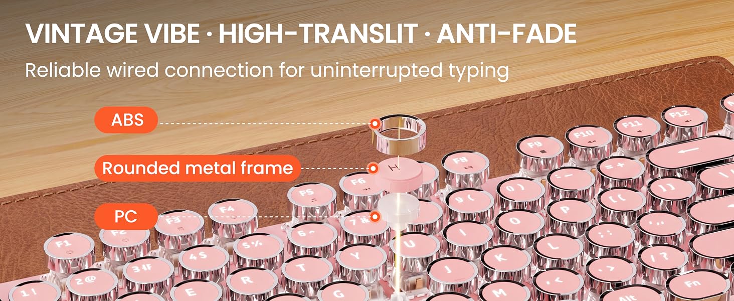 Wired Typewriter Mechanical Keyboard