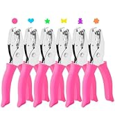 UCEC 6PCS Single Hole Punch Set – 1/4" Heart, Star, Circle, Flower & 3/16" Butterfly & 5/16" Bear...