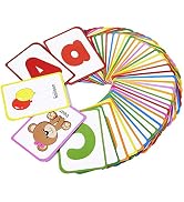 Alphabet Flash Cards for Toddlers: Teach Toddler ABC Letters & Words, 52 Double-Sided Uppercase a...