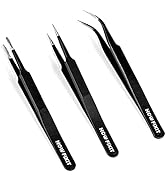HowFixit Precision Tweezers Set for Working with Small Parts, Anti-Static, Non-Magnetic, Acid-Pro...