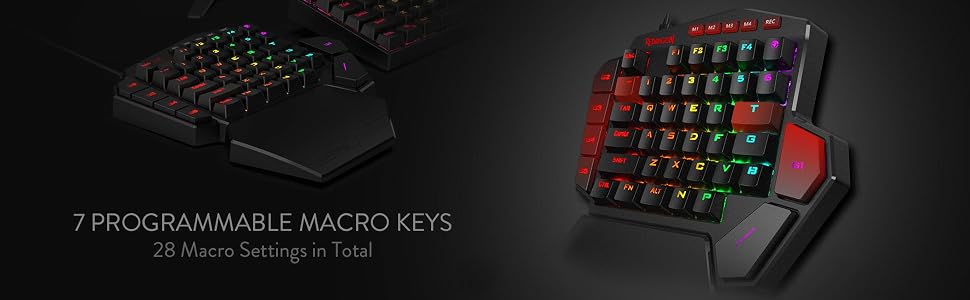 Redragon K585 keypad 7 macro keys for MMO raids trigger complex commands quickly