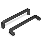 homdiy 10 Pack Black Cabinet Handles 5 Inch Hole Centers Cabinet Handles Matte Black Drawer Dress...