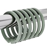 Amazer Plastic Shower Curtain Rings, 24 Pcs Shower Curtain Hooks, O Shape Sage Green Shower Curta...