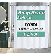 AmazerBath Shower Curtain Liner, 72x72 Plastic White Shower Curtain Liner, Cute Waterproof PEVA S...