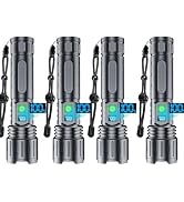 Rechargeable Flashlights High Lumens - 2000 Lumens Long Beam Super Bright LED Flash Light with Po...