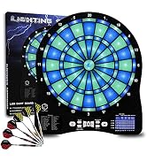 Turnart Electronic Dart Board,13 inch Illuminated Segments Light Based Games Electric Dartboard f...