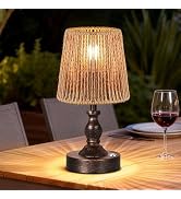 PARTPHONER Mini Cordless LED Table Lamp, 5200mAh Rechargeable Battery Operated Lamp, 3-Level Brig...